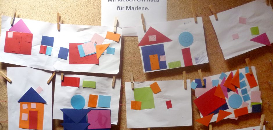 Kita nanos! aus Karlsruhe klebt Häuser für Marlene